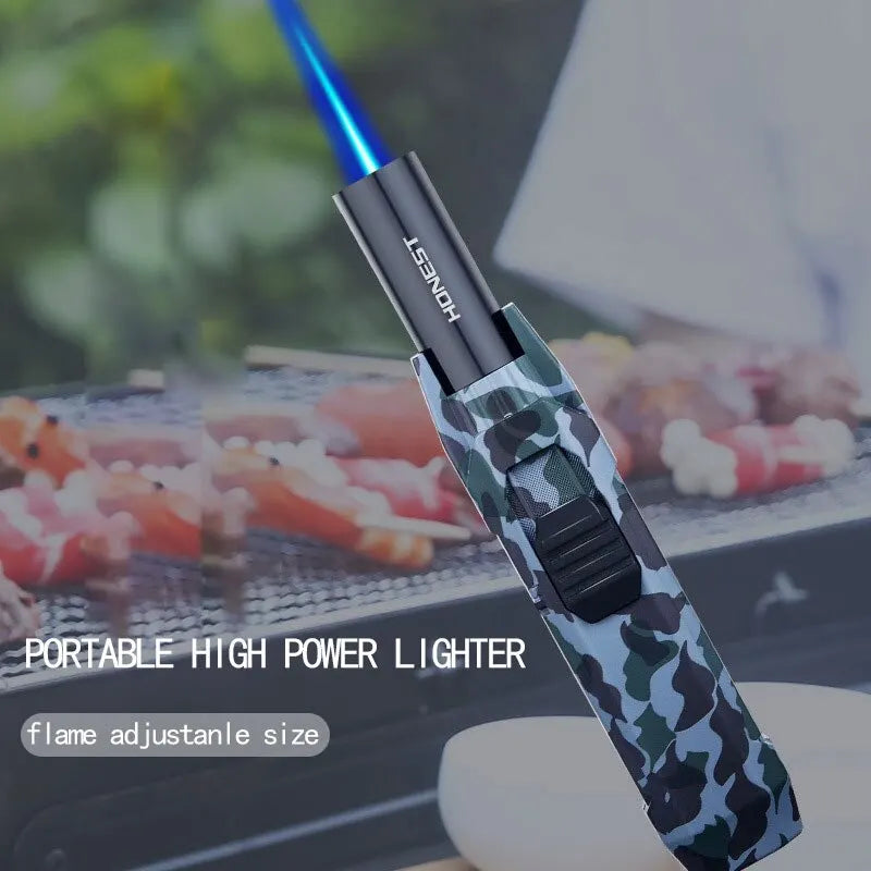 HONEST Metal Windproof Direct Punch Turbo Gas Lighter Portable Kitchen Cooking Outdoor Barbecue Welding Gun Men's High-End Gift